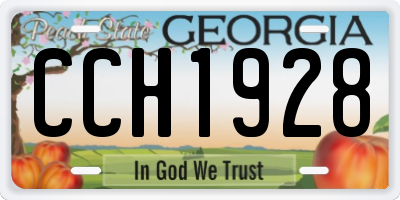 GA license plate CCH1928