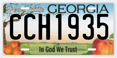 GA license plate CCH1935