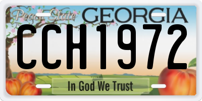 GA license plate CCH1972