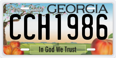 GA license plate CCH1986