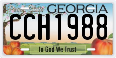 GA license plate CCH1988