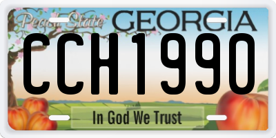 GA license plate CCH1990