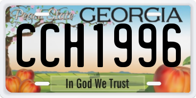 GA license plate CCH1996
