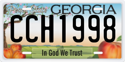 GA license plate CCH1998
