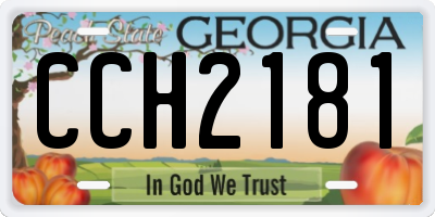 GA license plate CCH2181