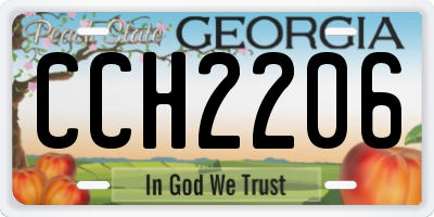 GA license plate CCH2206