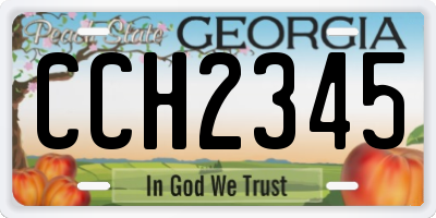 GA license plate CCH2345