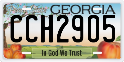 GA license plate CCH2905