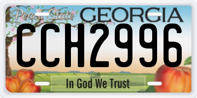 GA license plate CCH2996