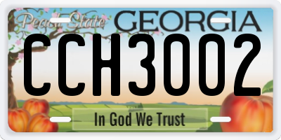 GA license plate CCH3002