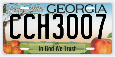 GA license plate CCH3007