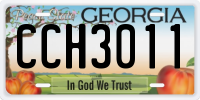GA license plate CCH3011