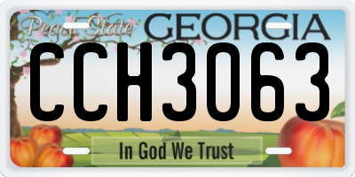 GA license plate CCH3063