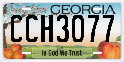 GA license plate CCH3077