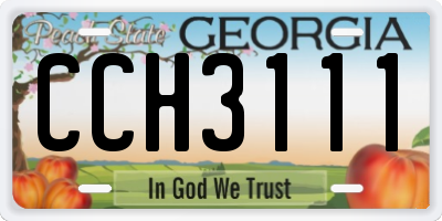 GA license plate CCH3111