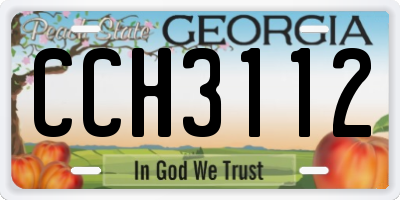GA license plate CCH3112