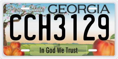 GA license plate CCH3129