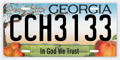 GA license plate CCH3133