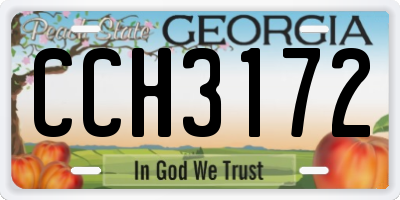 GA license plate CCH3172