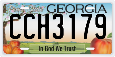 GA license plate CCH3179