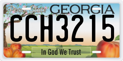 GA license plate CCH3215