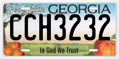 GA license plate CCH3232