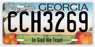 GA license plate CCH3269