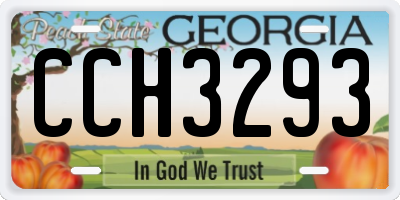 GA license plate CCH3293