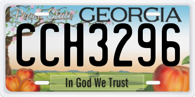 GA license plate CCH3296