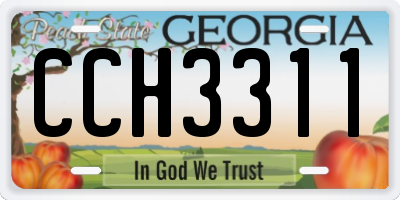 GA license plate CCH3311