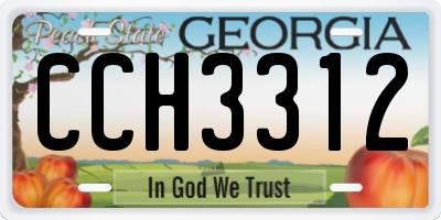 GA license plate CCH3312