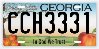 GA license plate CCH3331