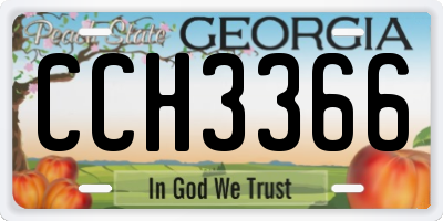 GA license plate CCH3366