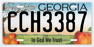 GA license plate CCH3387