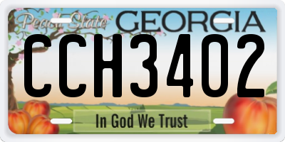 GA license plate CCH3402