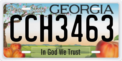GA license plate CCH3463