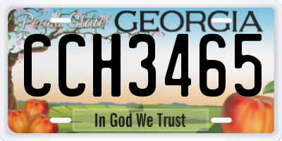 GA license plate CCH3465