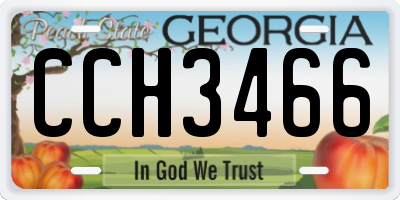 GA license plate CCH3466