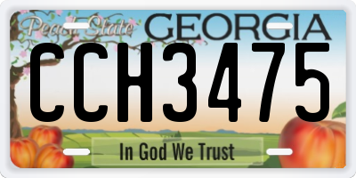 GA license plate CCH3475