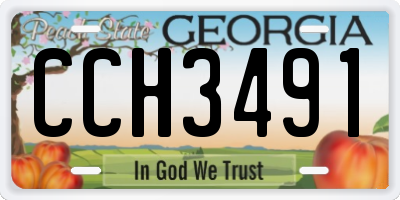 GA license plate CCH3491