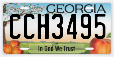 GA license plate CCH3495
