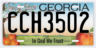 GA license plate CCH3502