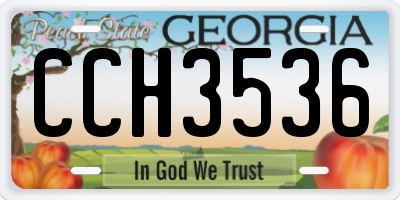 GA license plate CCH3536