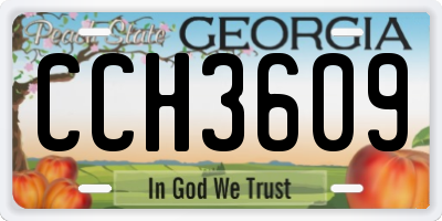 GA license plate CCH3609