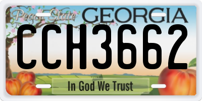 GA license plate CCH3662