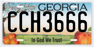 GA license plate CCH3666
