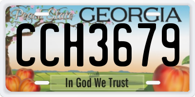 GA license plate CCH3679