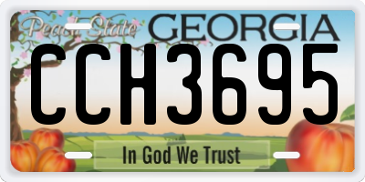 GA license plate CCH3695