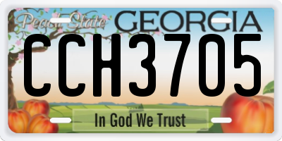 GA license plate CCH3705