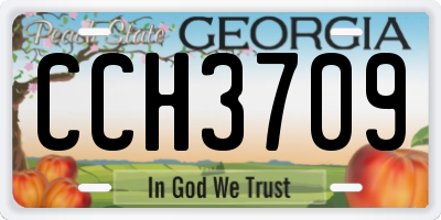 GA license plate CCH3709